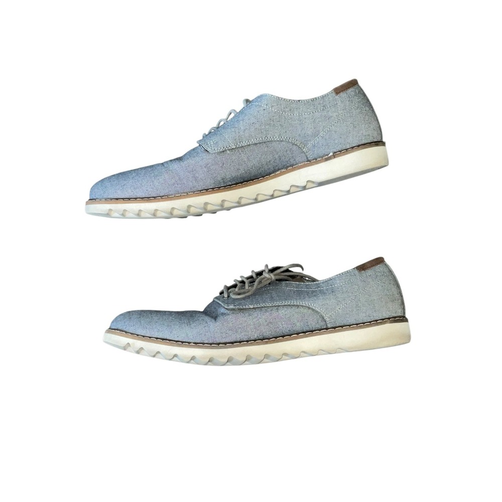 Crevo Bud Men's Navy Blue Chambray Canvas Lace Up Oxford Dress Shoes Size US 11 - Picture 3 of 8